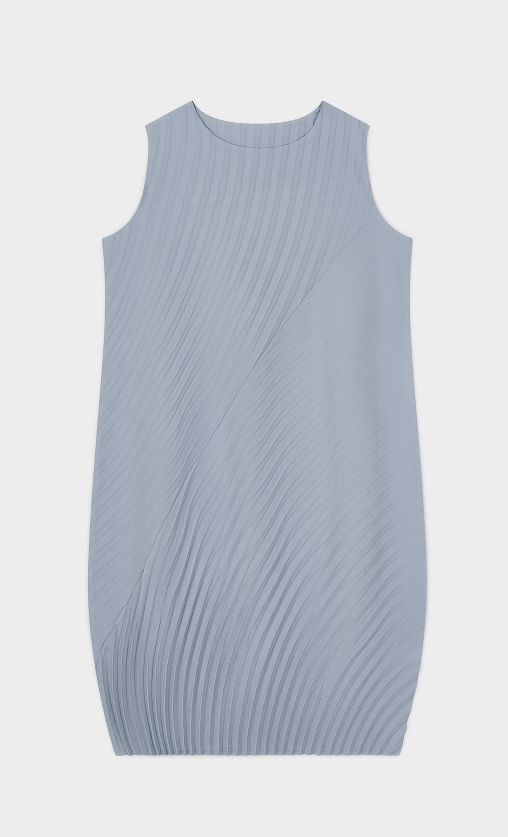 Twist pleated slip dress_skyblue