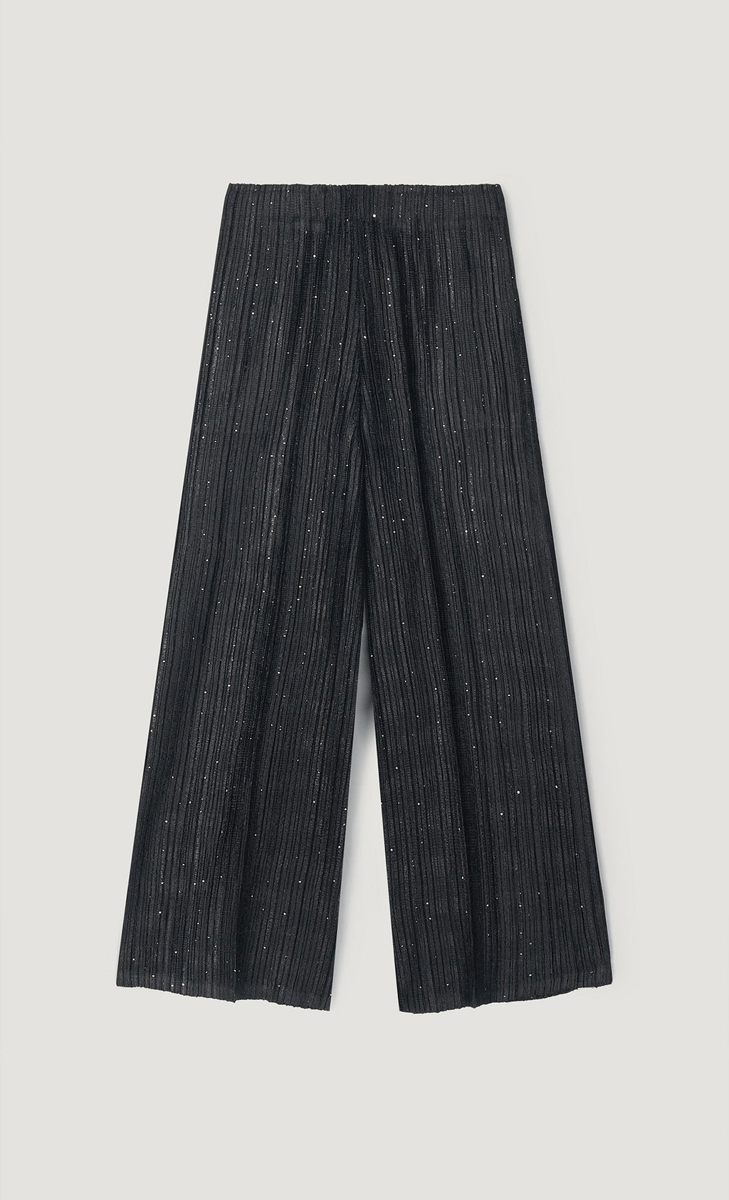 Tweed pleats pintuck pants_black
