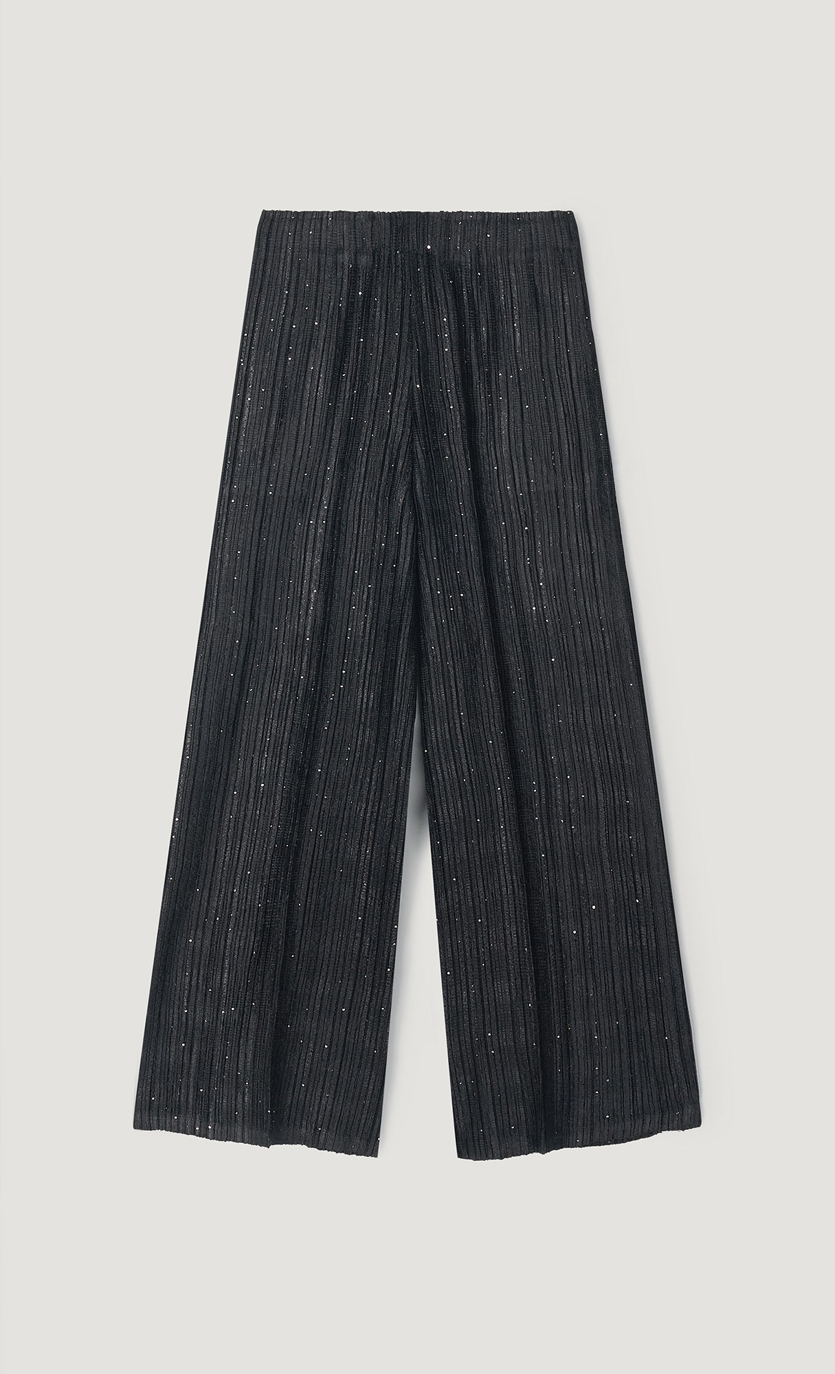 Tweed pleats pintuck pants_black