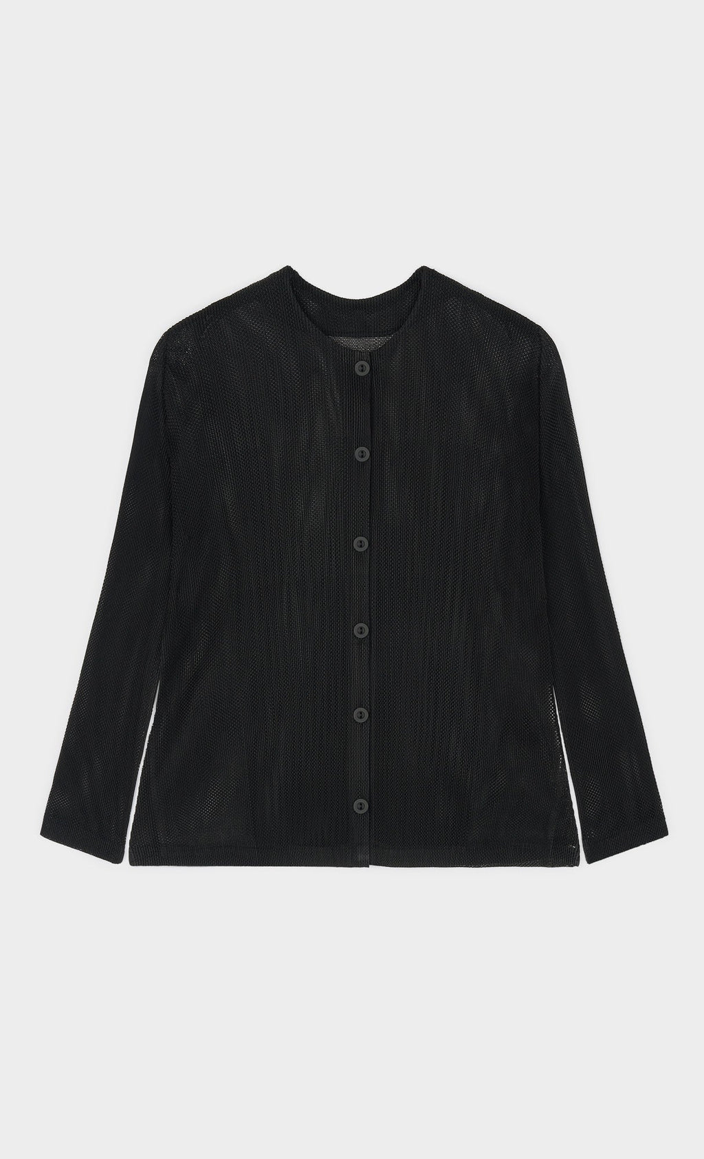 Sheer pleated cardigan_black