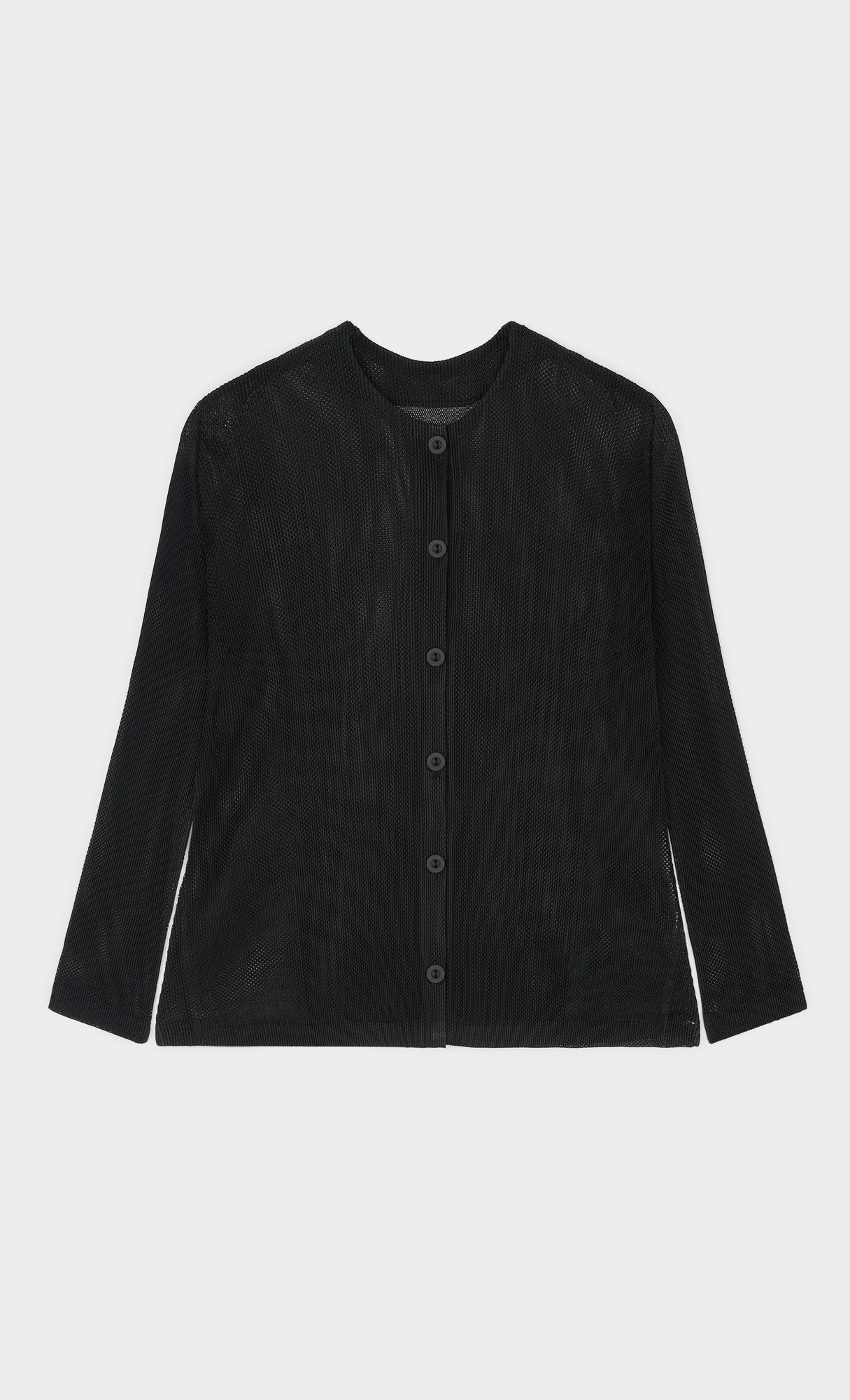 Sheer pleated cardigan_black