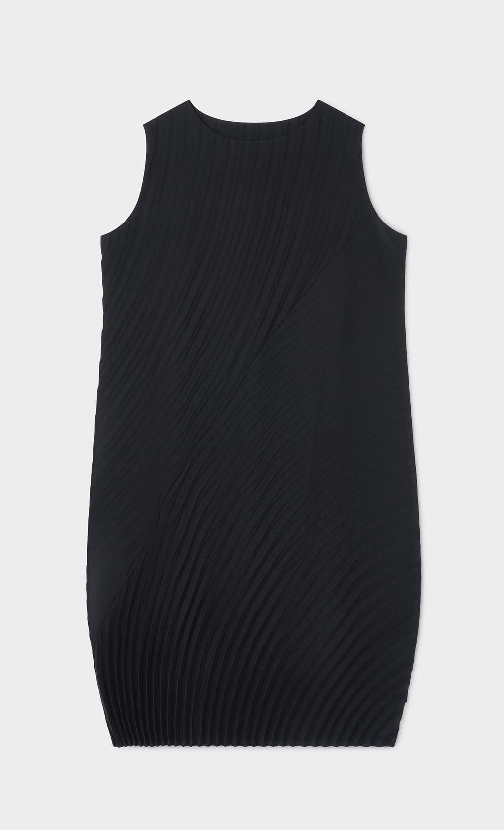 Twist pleated slip dress_black