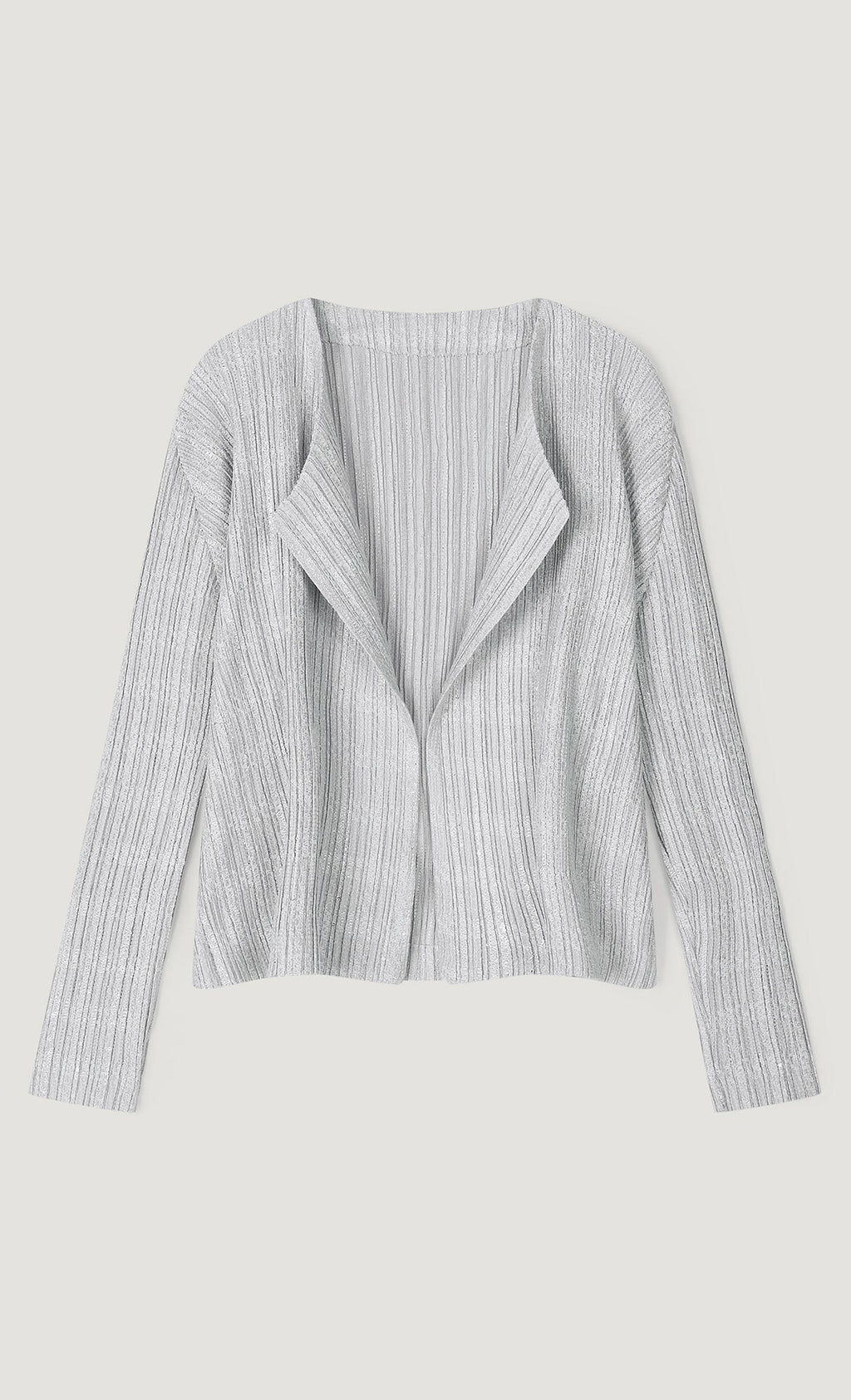 Tweed pleats cardigan_grey