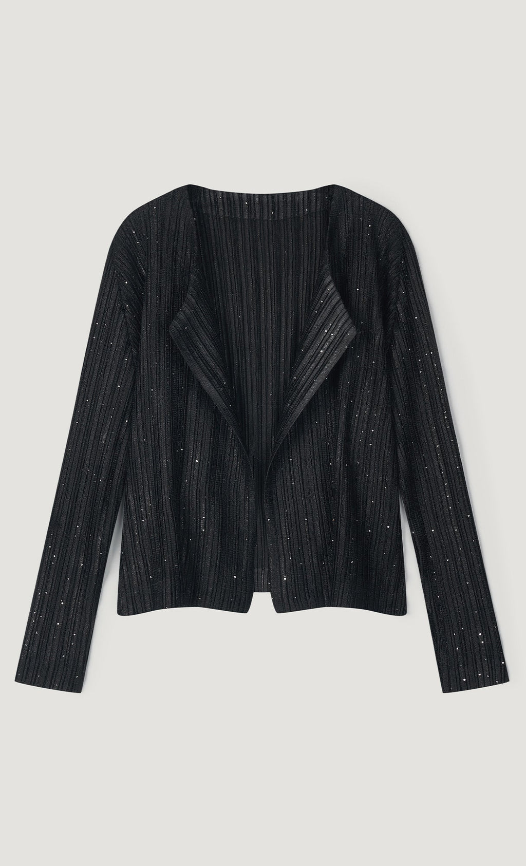 Tweed pleats cardigan_black