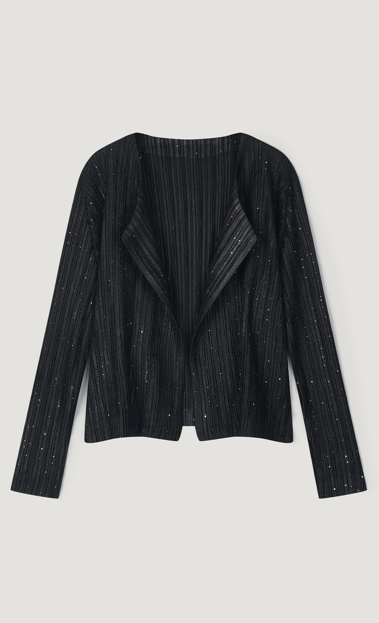 Tweed pleats cardigan_black