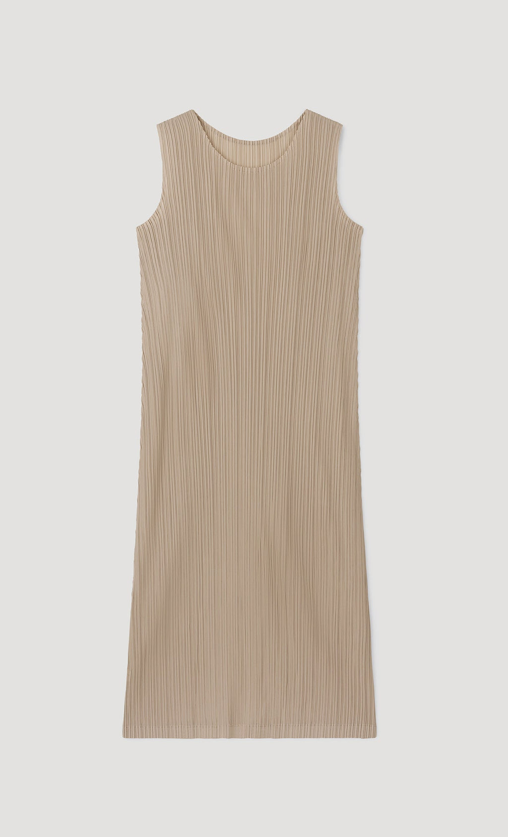 modi pleated sleeveless dress_beige