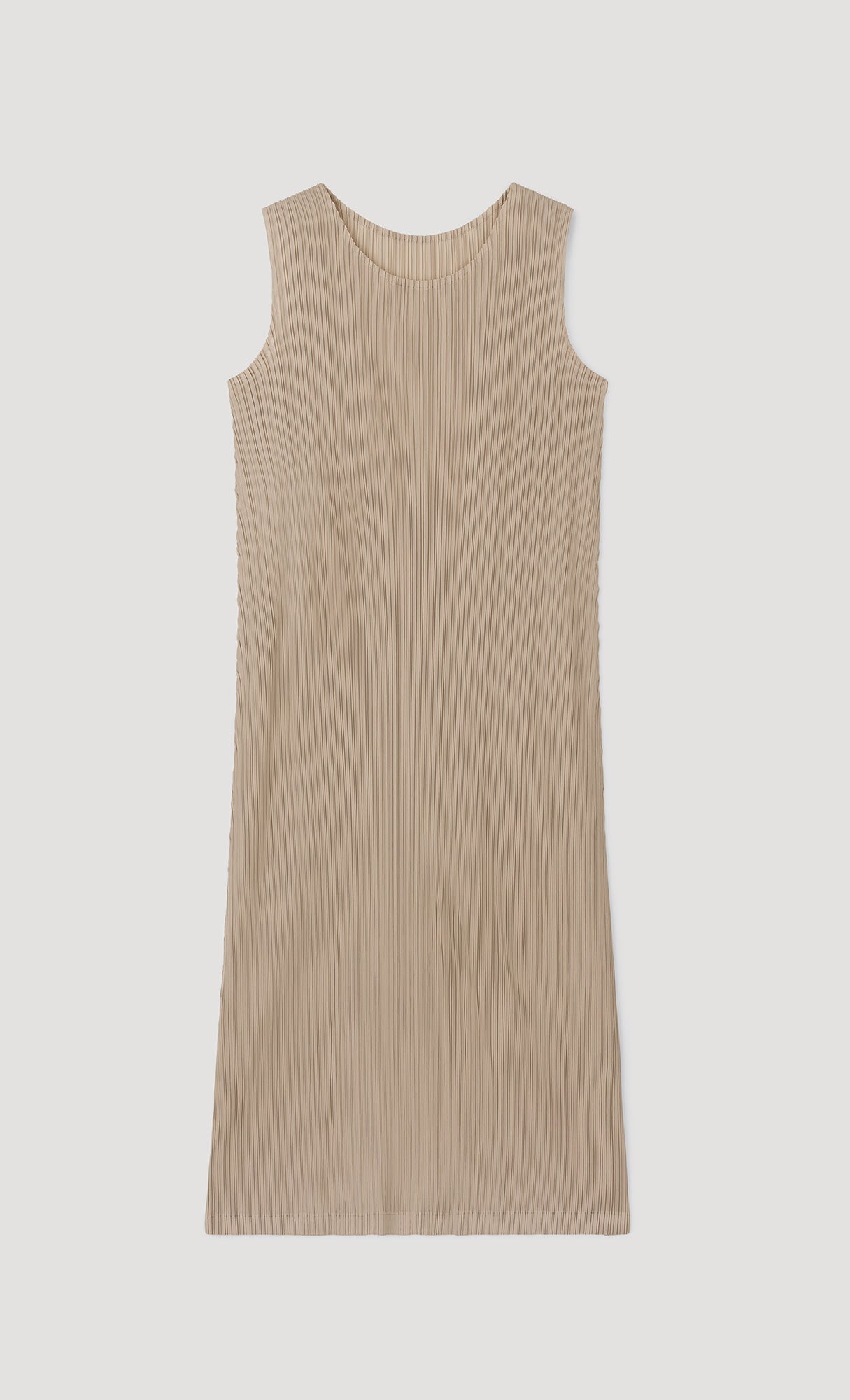 modi pleated sleeveless dress_beige