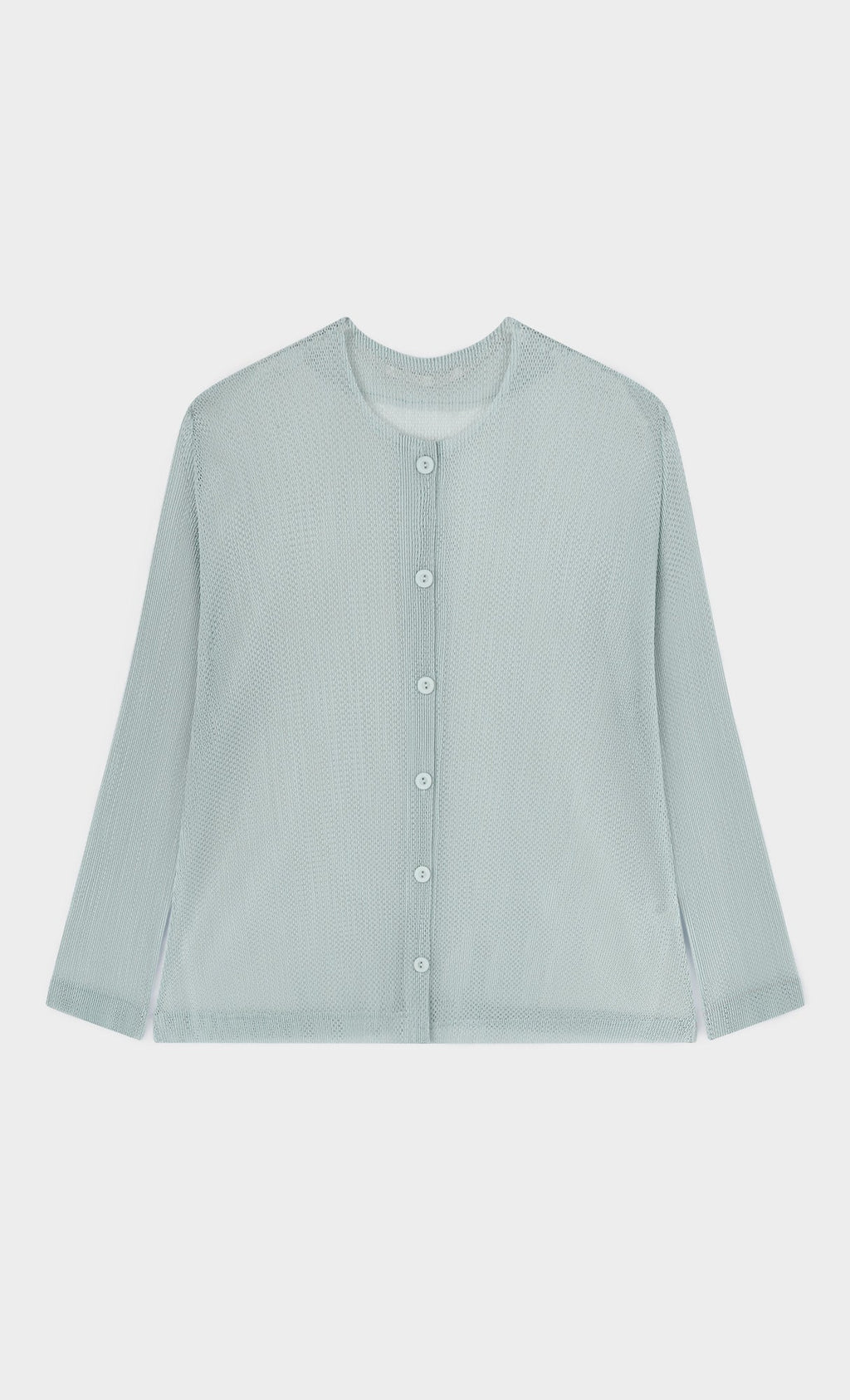Sheer pleated cardigan_skyblue