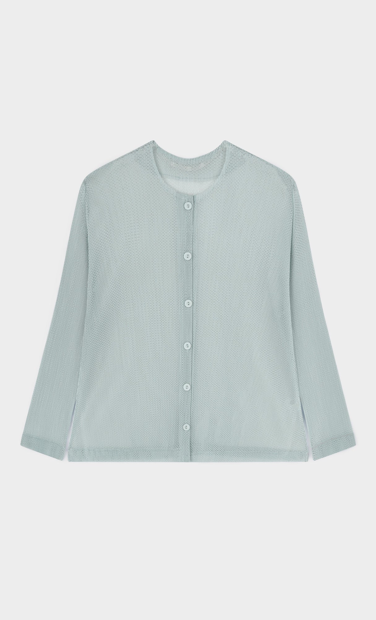 Sheer pleated cardigan_skyblue