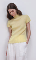 Lao pleated half neck top_yellow