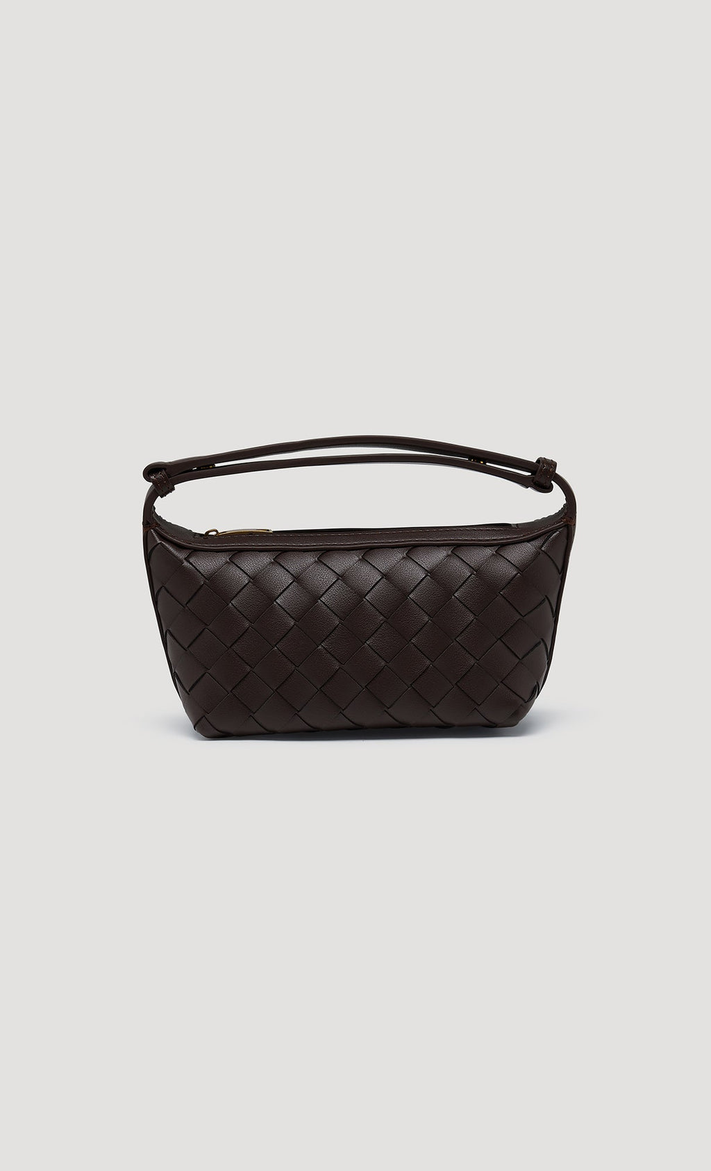 Weaving Leather Mini Hobo Bag_Brown