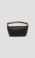 Weaving Leather Mini Hobo Bag_Brown