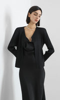 modi pleated cardigan_black