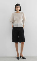 bloom pleated blouse_ivory