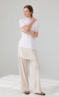 Roco crinkle pleated Top_white