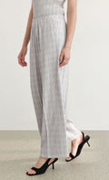 Tweed pleats pintuck pants_grey