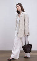 [Pouch SET] Stacy weaving leather shoulder bag_brown
