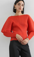 bloom pleated blouse_red