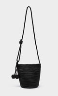 Belle weaving bucket bag_black