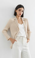 curve pleated set-up jacket_beige