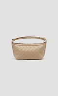 Weaved Leather Mini Hobo Bag_Beige
