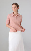 Essen Collard pleated Shirts_pink