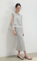 Dren sleeveless pleated top_light-grey