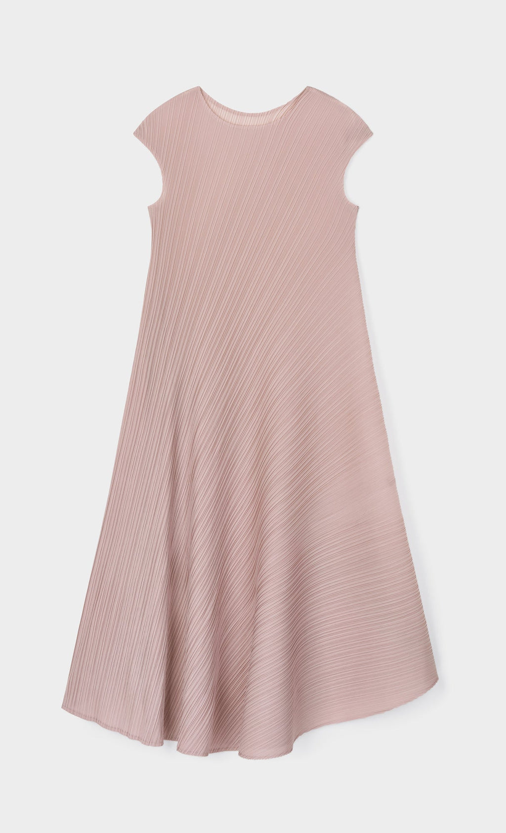 Rosy flare pleated dress_pinkbeige
