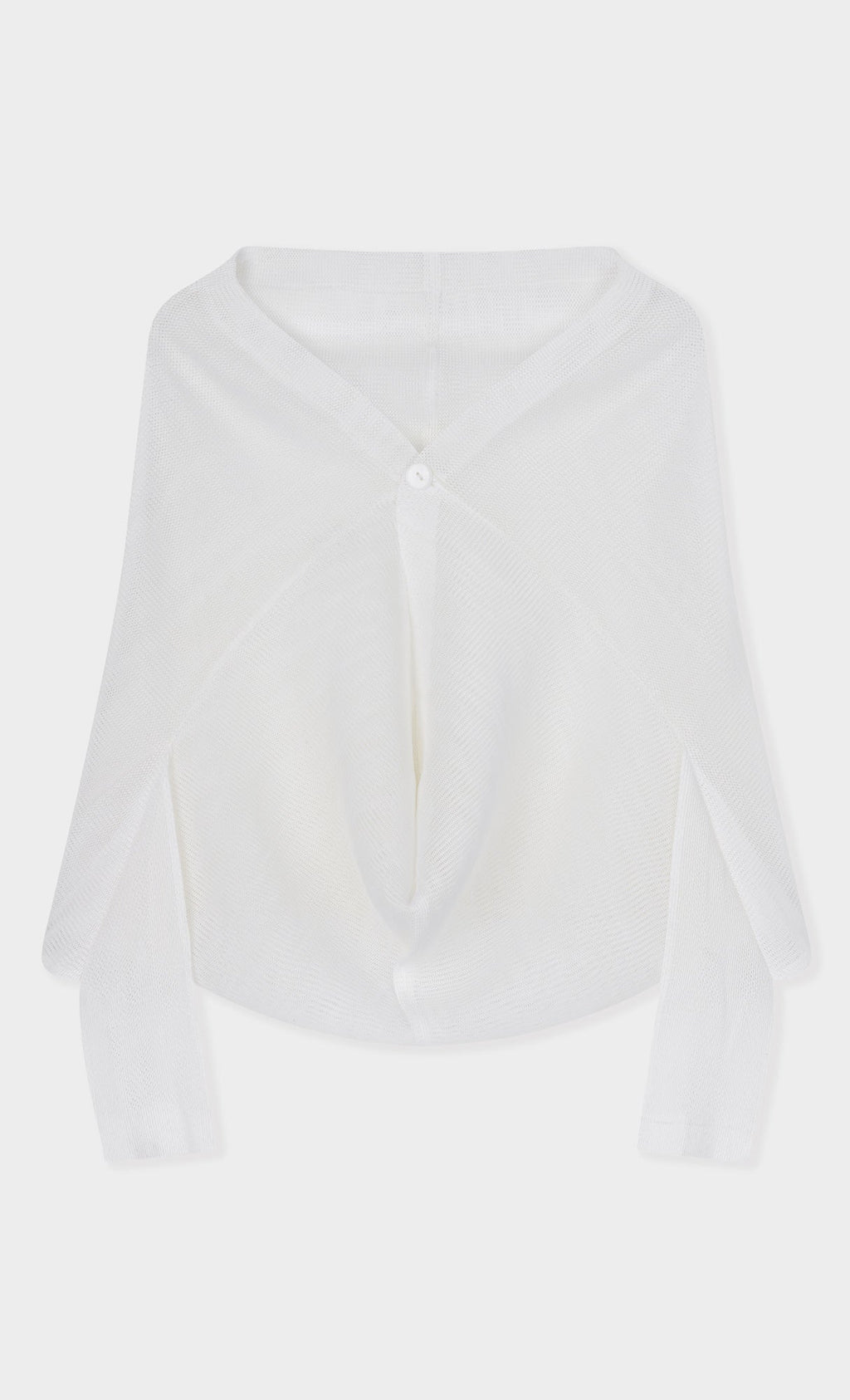 Lucid pleated mesh cardigan_ivory