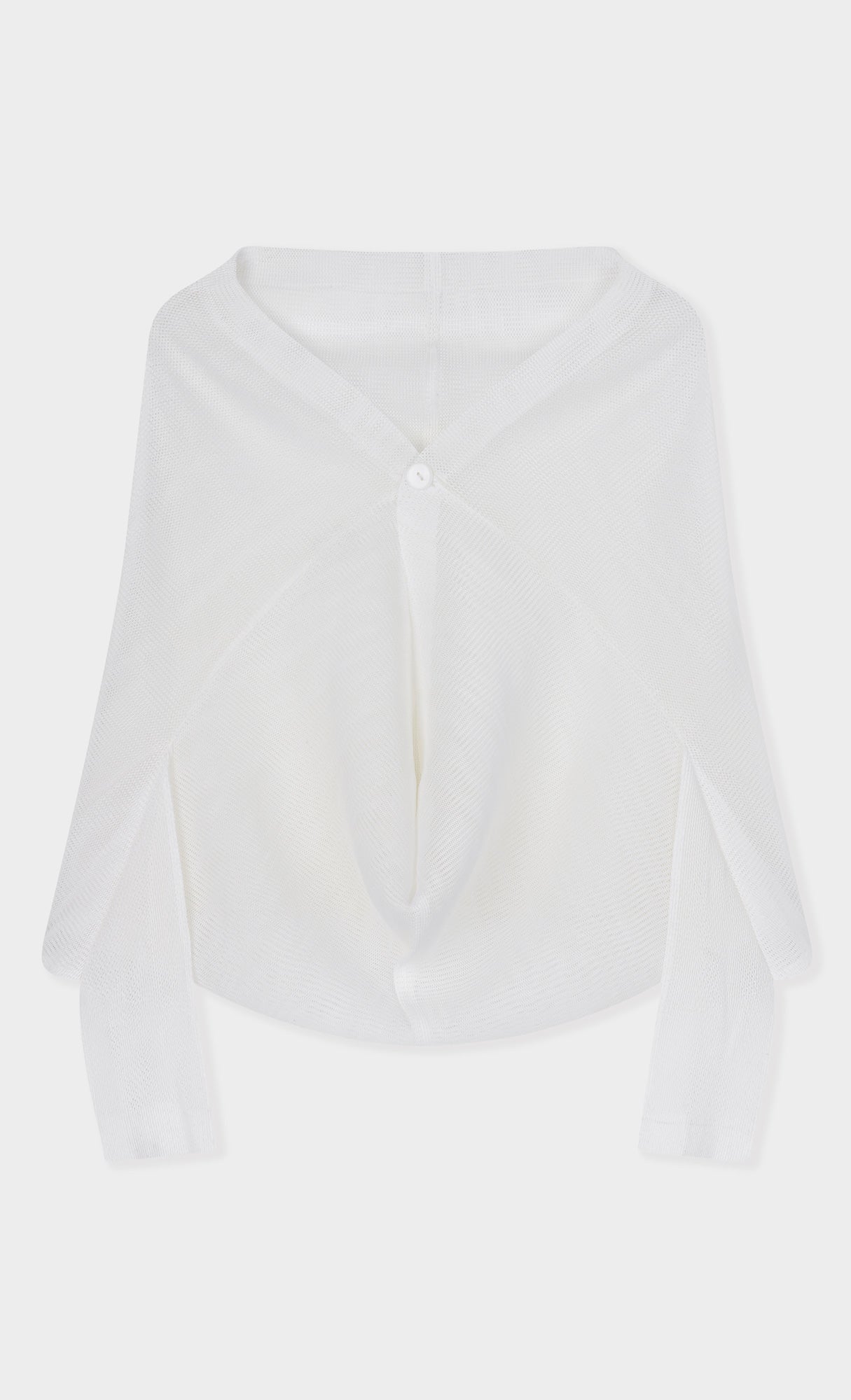 Lucid pleated mesh cardigan_ivory
