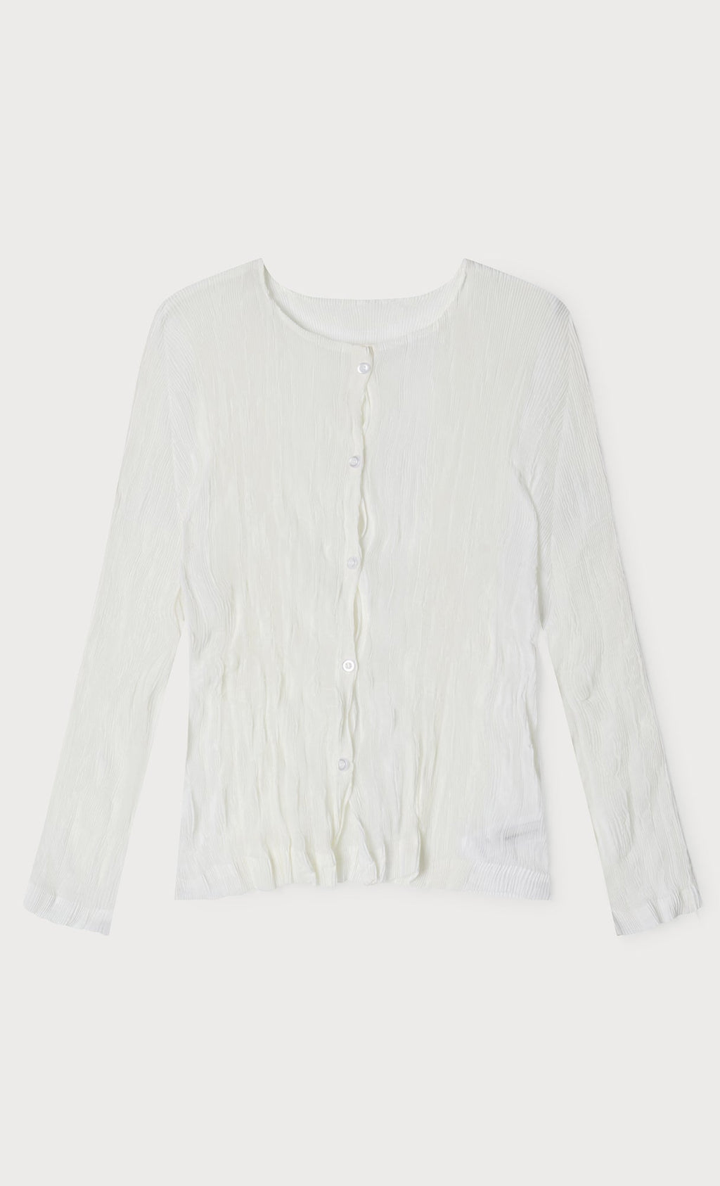 Wane crinkle pleated shirt_ivory