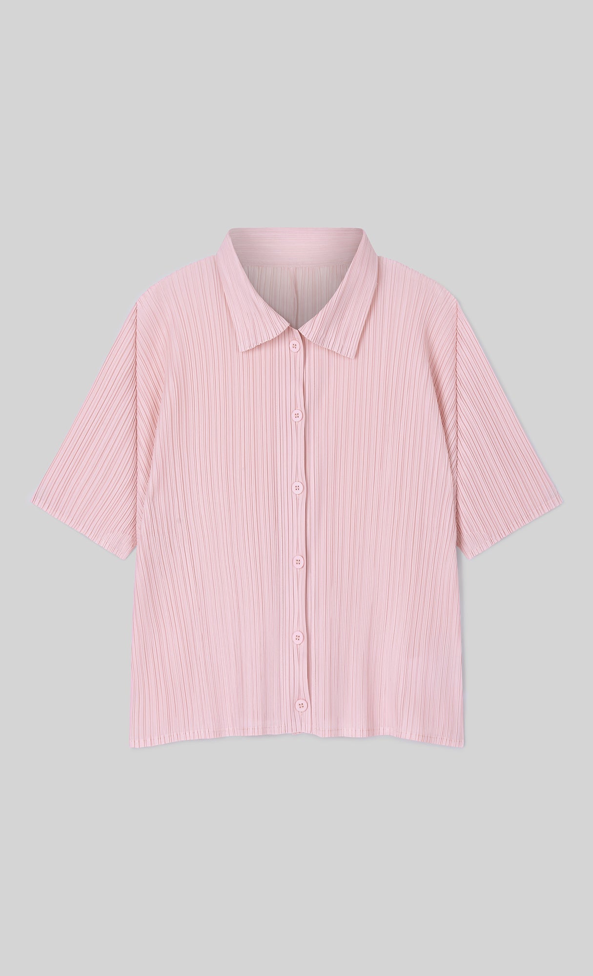 Palette collard pleated shirts_pink