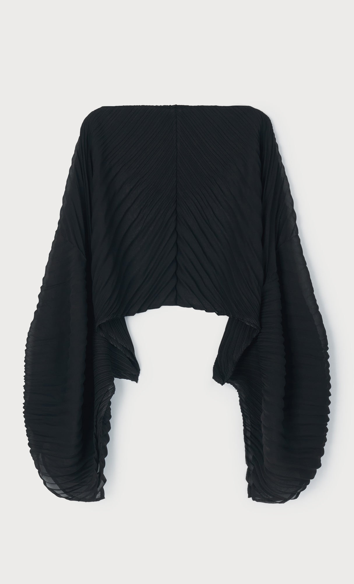 Pleated cape scarf_black