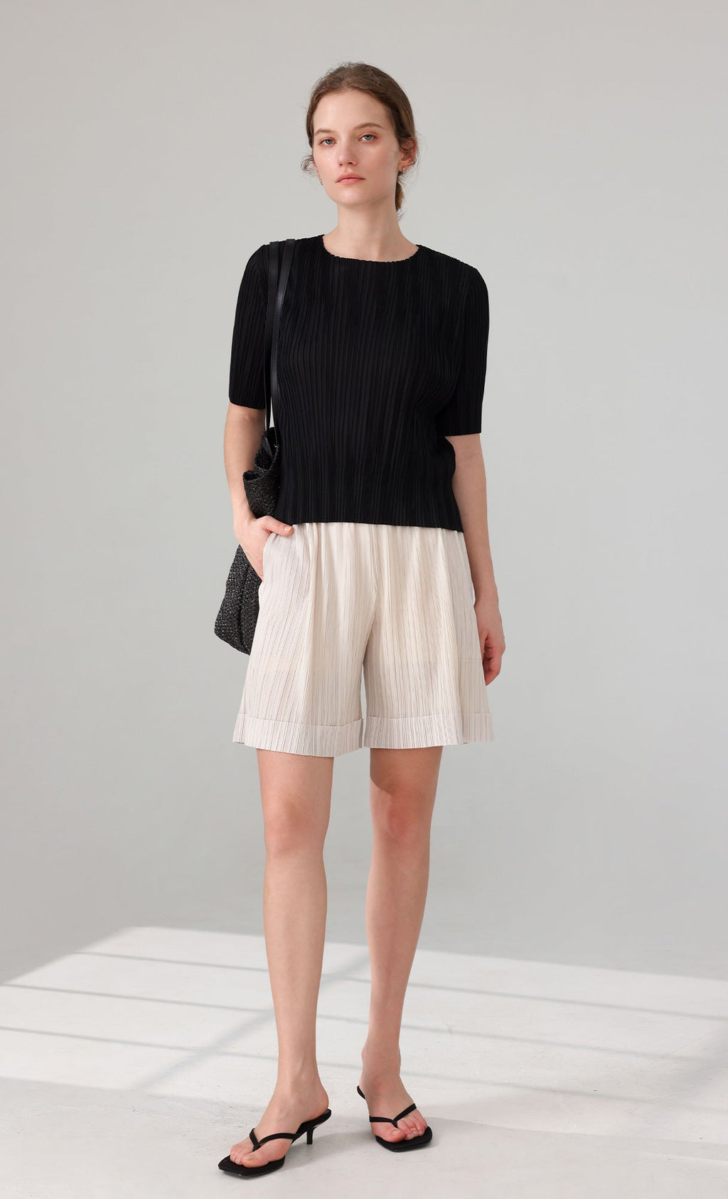 Parky Pleated Top_black