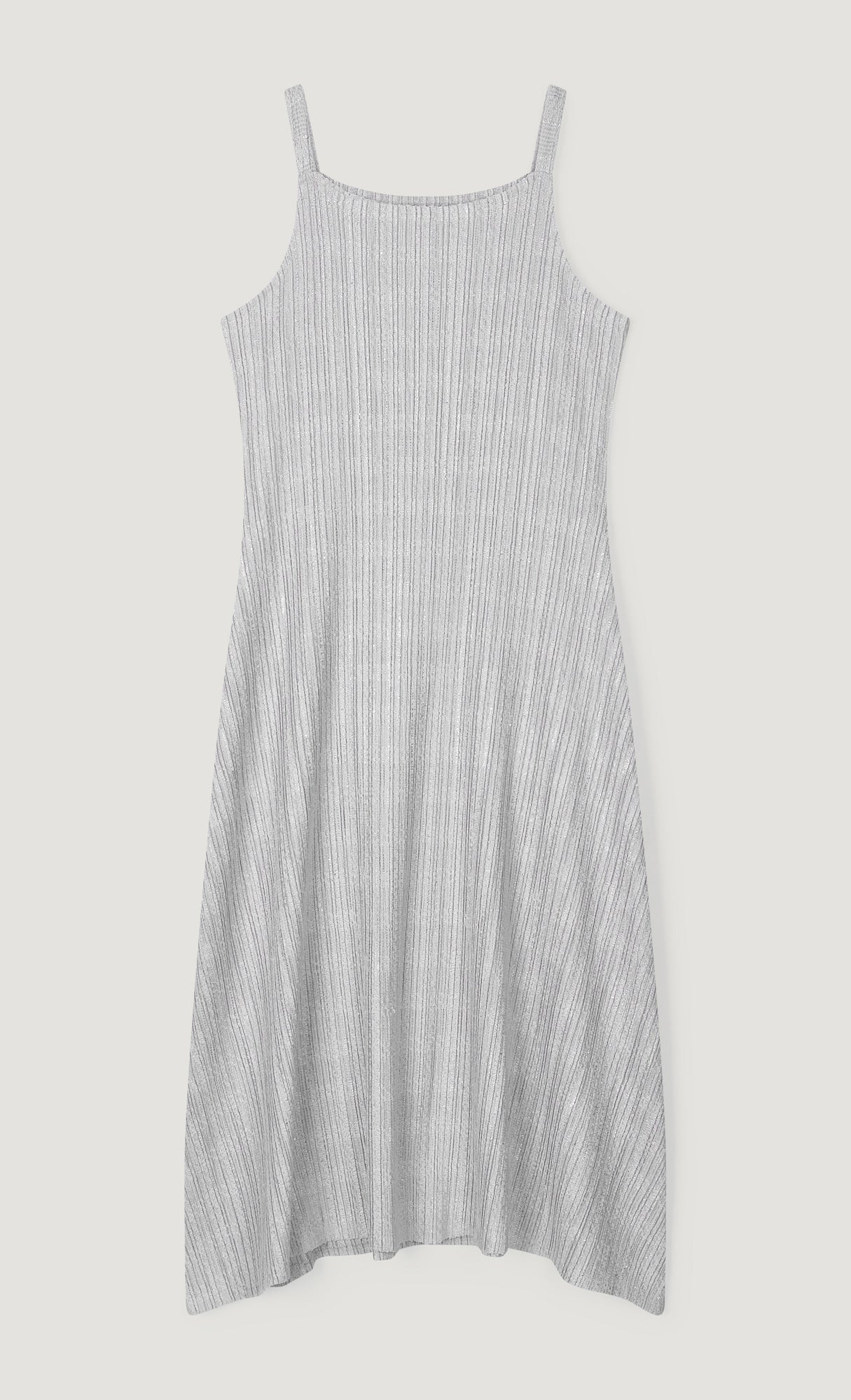 Tweed pleats sleveless flare dress_grey