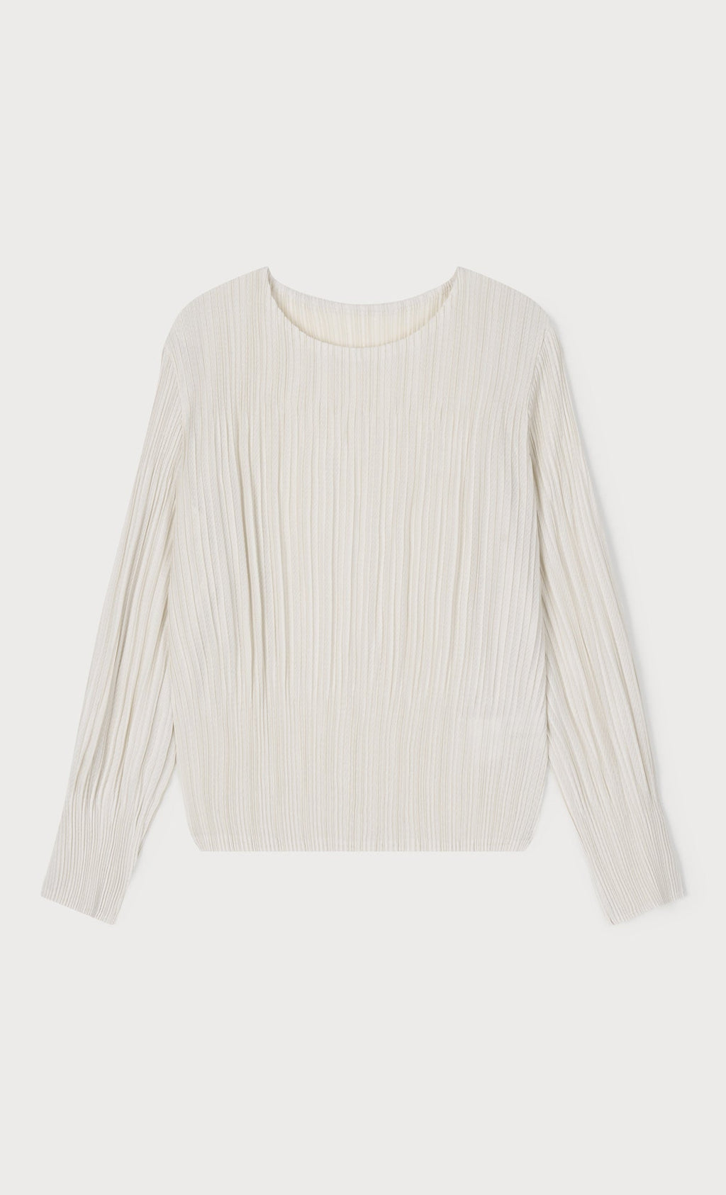 Leon pleated long-sleeve top_ivory
