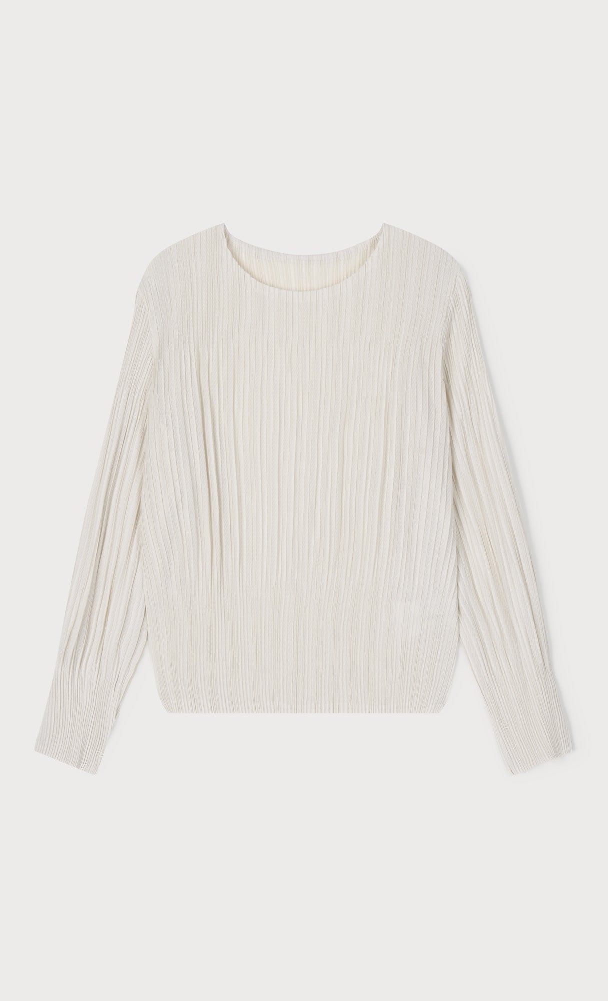 Leon pleated long-sleeve top_ivory
