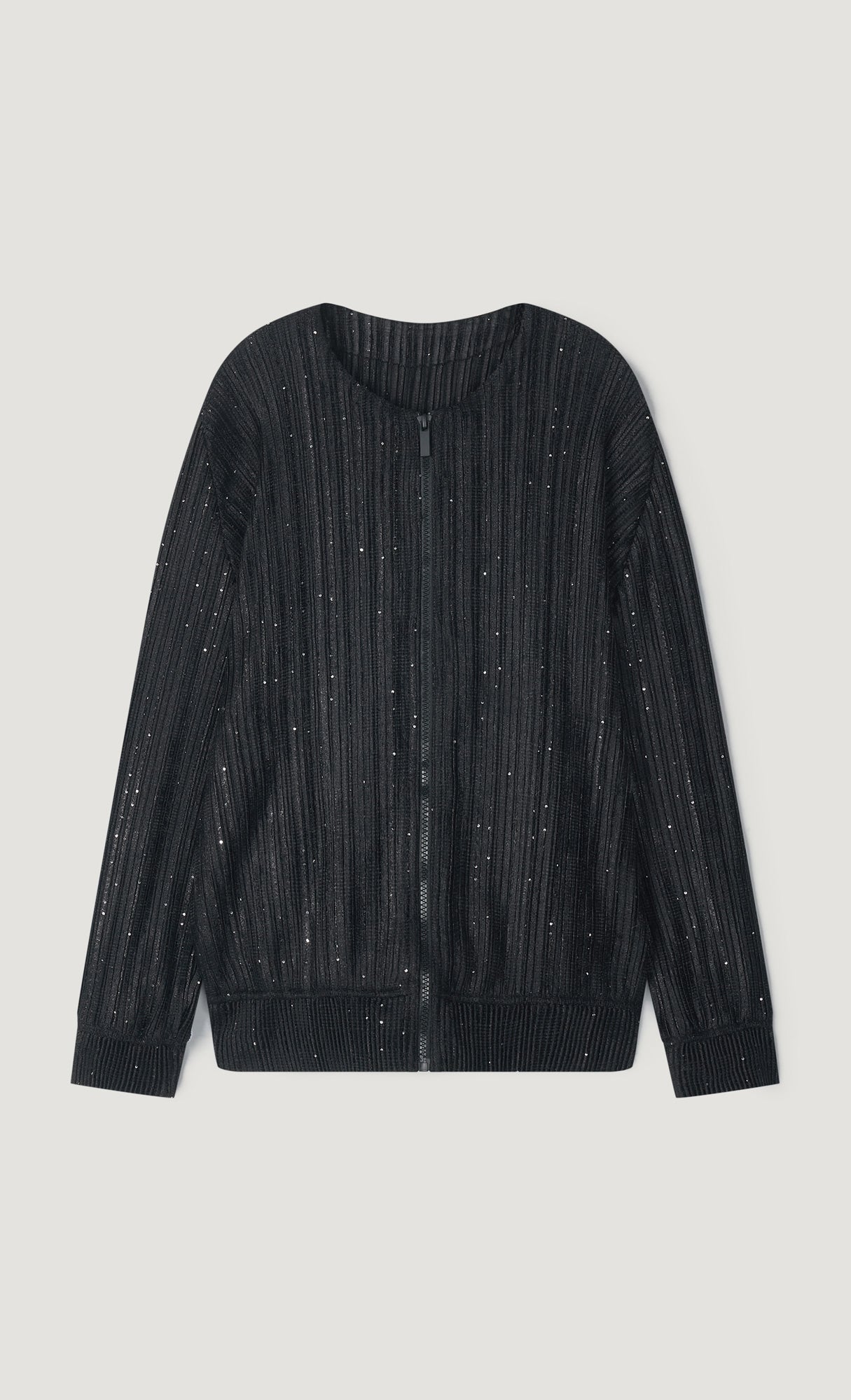 Tweed pleats blouson jumper_black