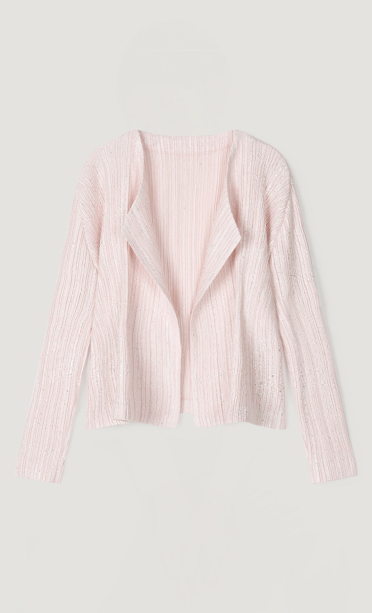 Tweed pleats cardigan_pink