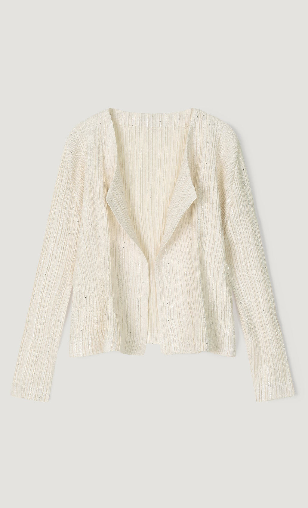 Tweed pleats cardigan_ivory