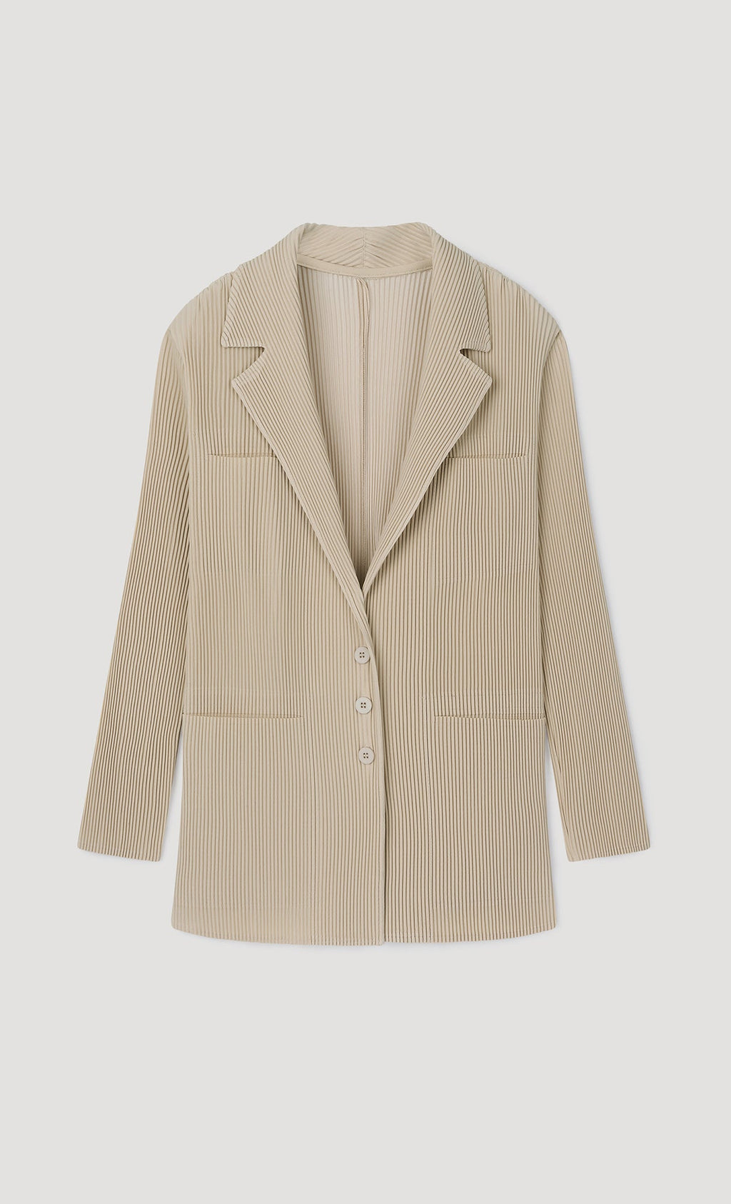 curve pleated set-up jacket_beige