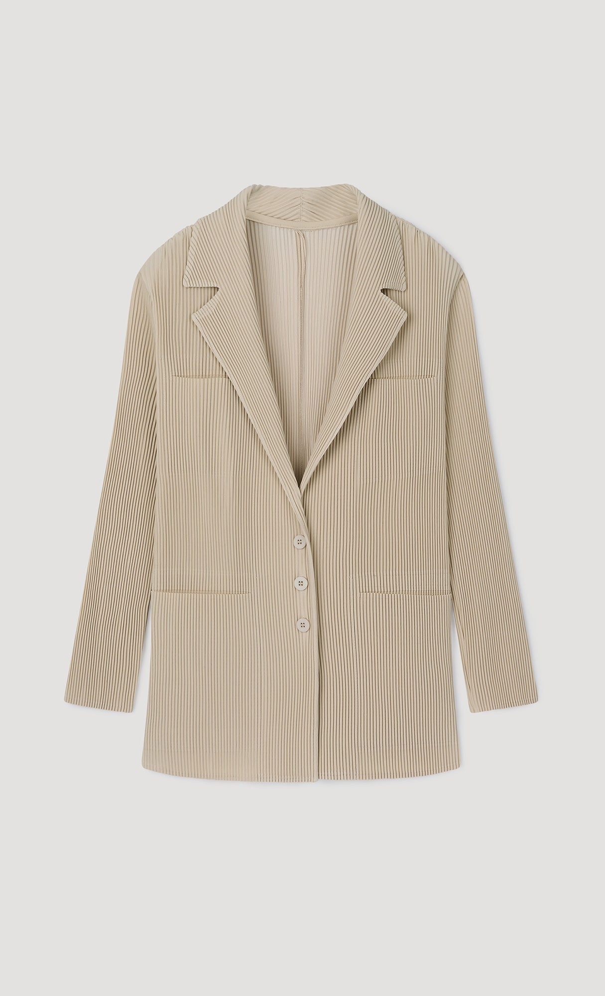 curve pleated set-up jacket_beige