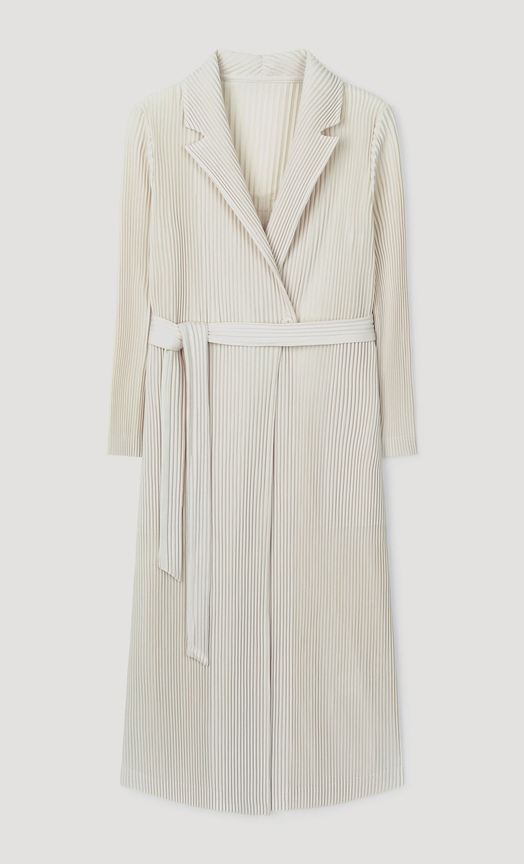 haze pleated belted trench_ivory