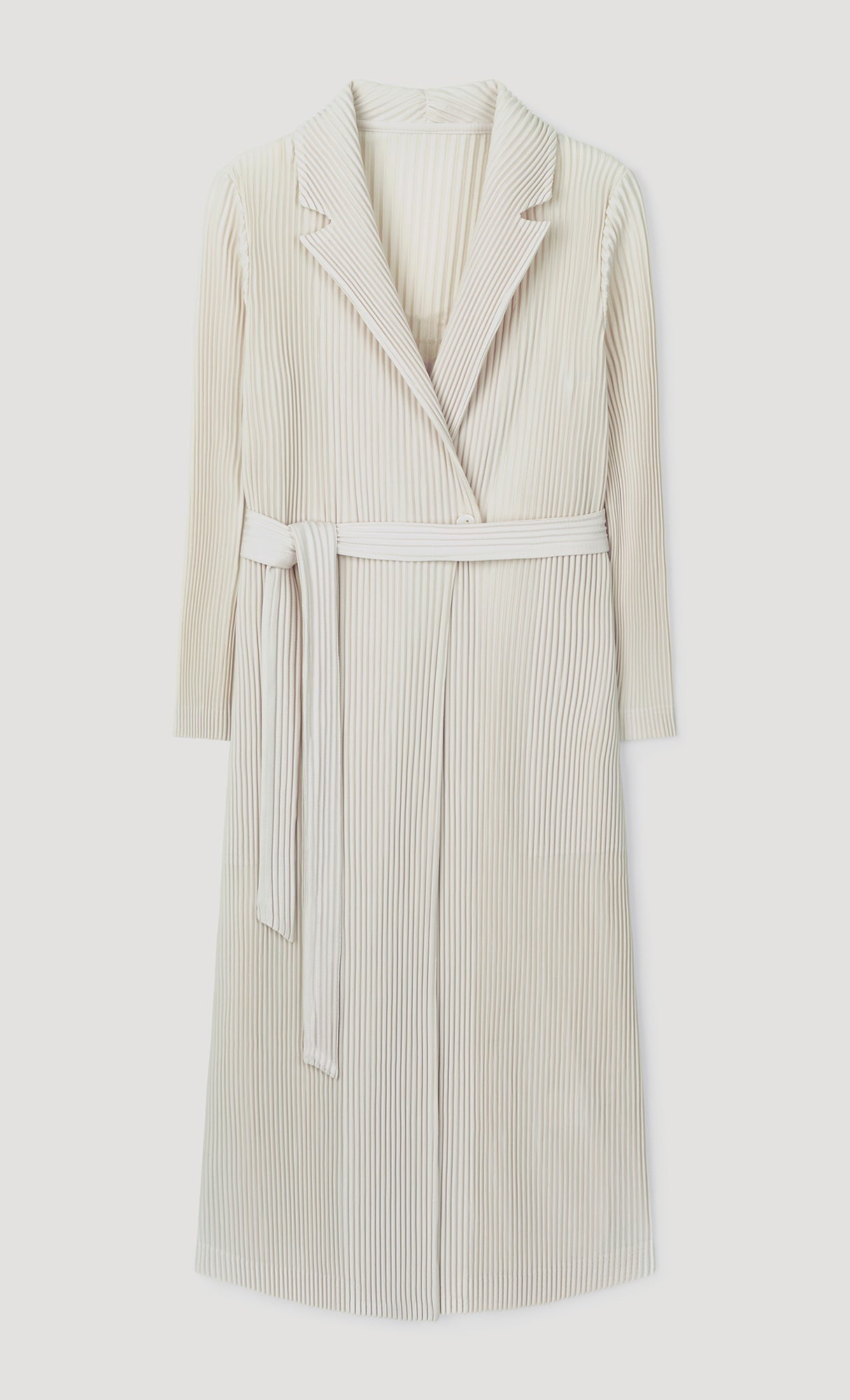 haze pleated belted trench_ivory