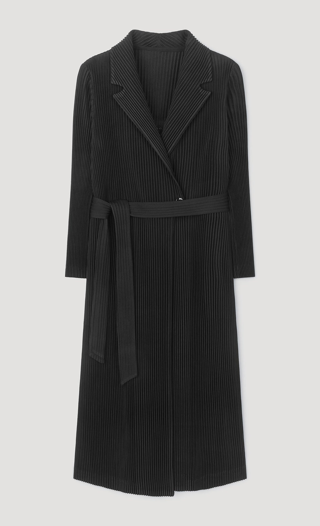 haze pleated belted trench_black
