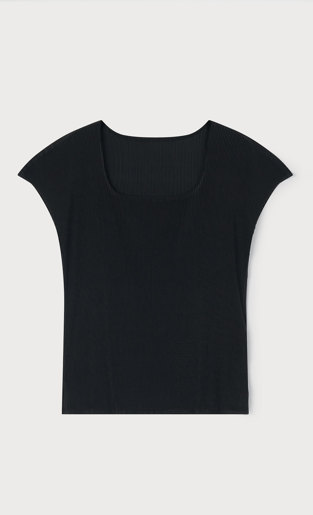 Nora pleated cap-sleeve top_black