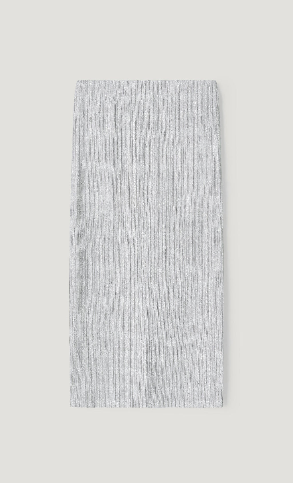 Tweed pleats banding skirt_grey