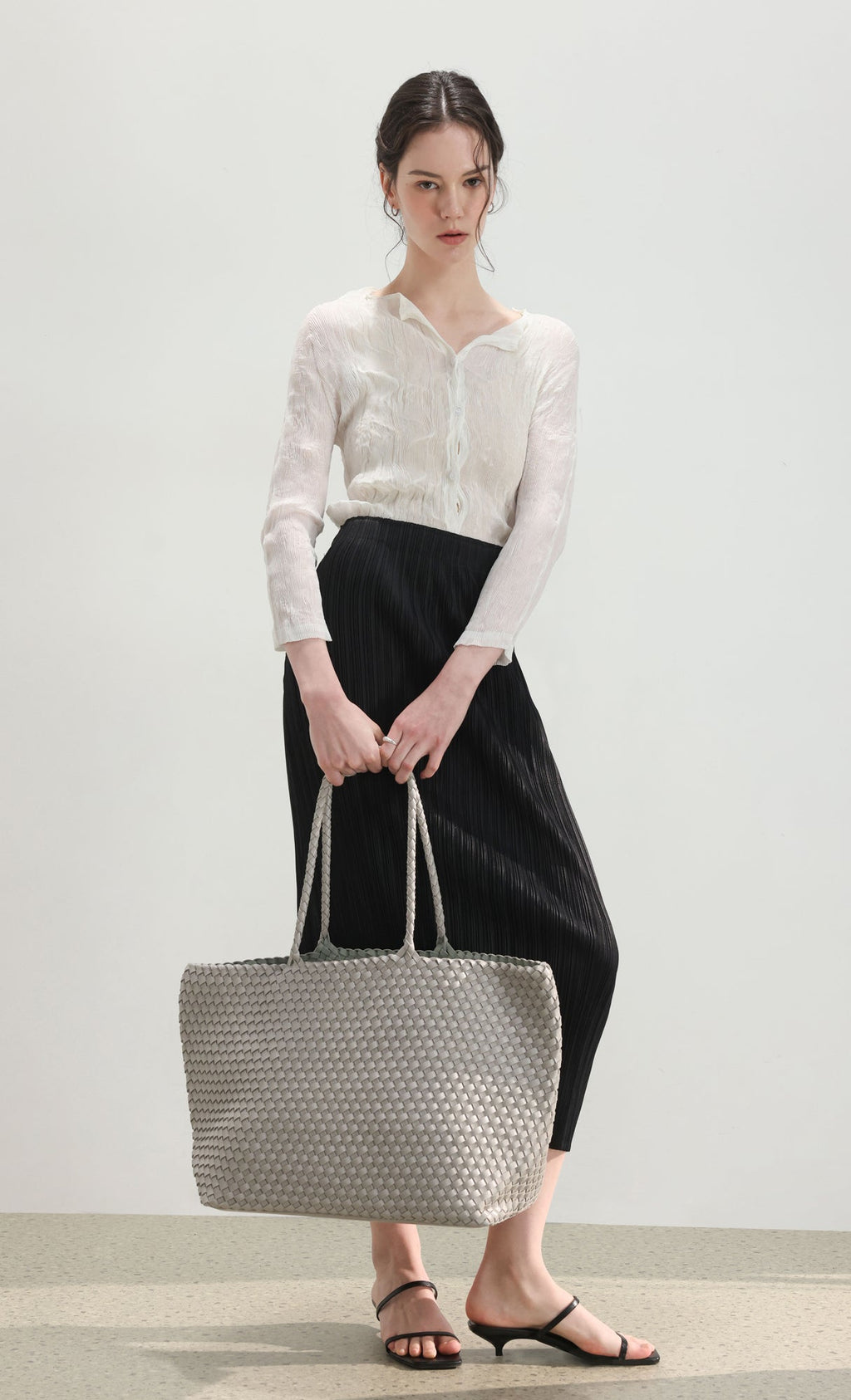 Ena weaving shopper bag_grey