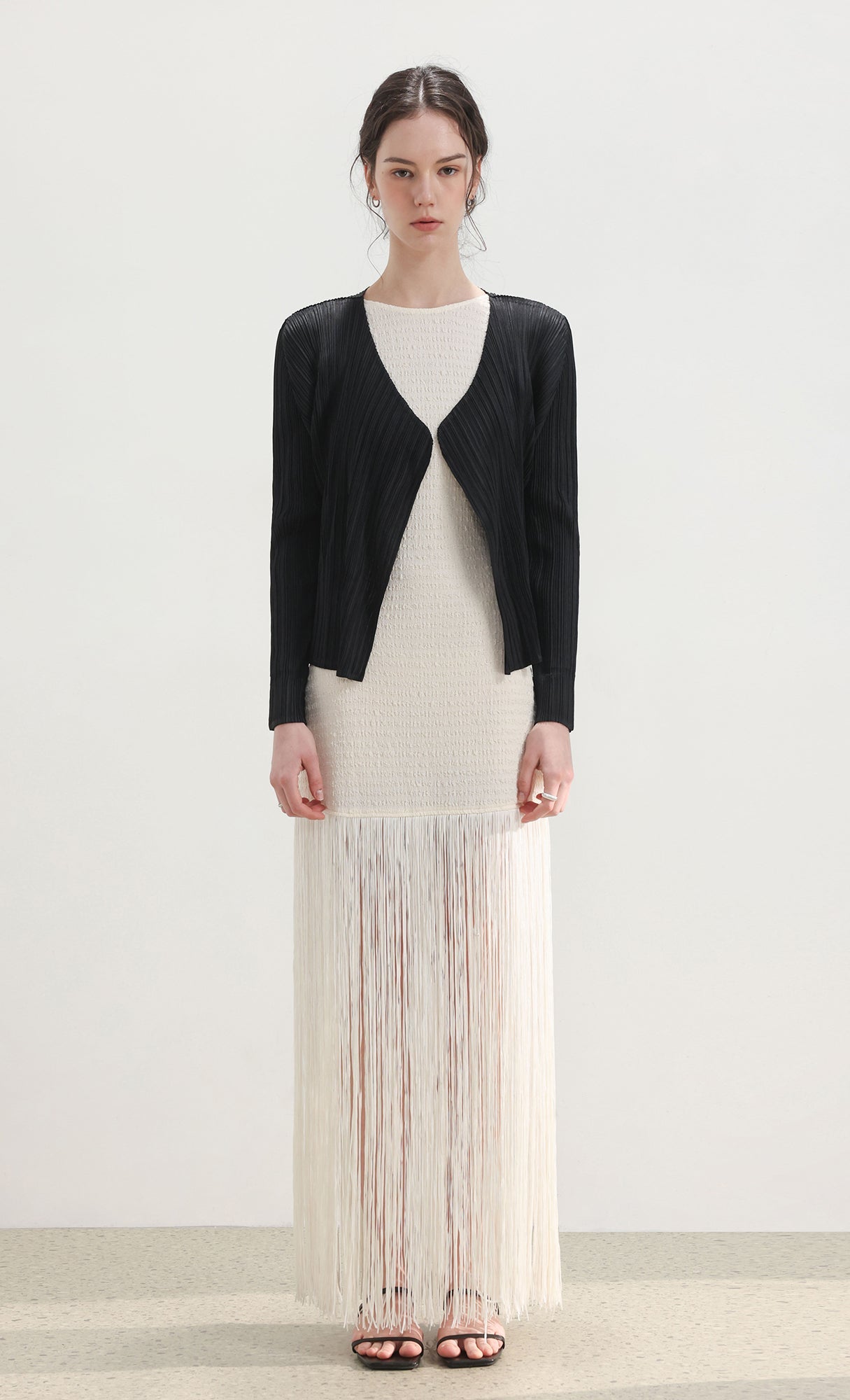 Pia pleated cardigan_black