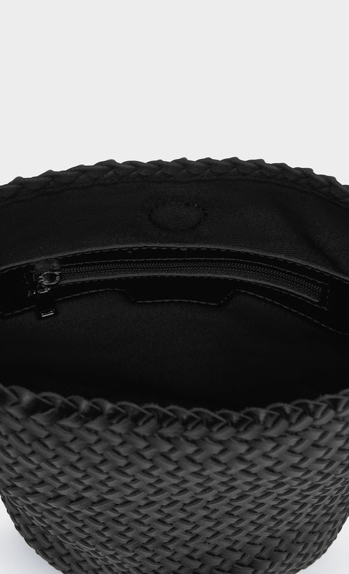 Belle weaving bucket bag_black